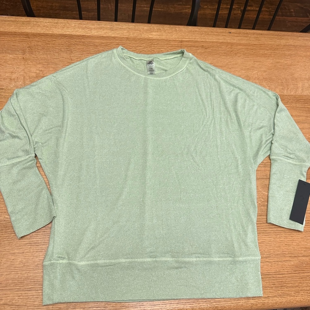Mono b NWT heather green long sleeve dolman top sz 1XL